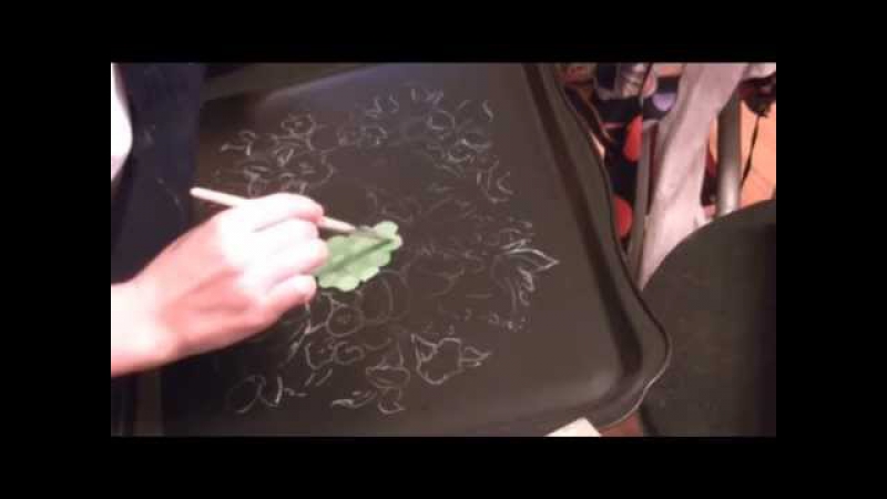 Фруктовый букет на подносе! жостовская роспись