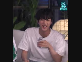 Literally just 44 seconds of kim seokjin looking hot af in a white tshirt and curly hair god bless