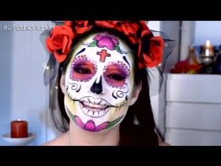 Catrina, calavera mexicana maquillaje día muertos sugar skull glitter mexico halloween makeup