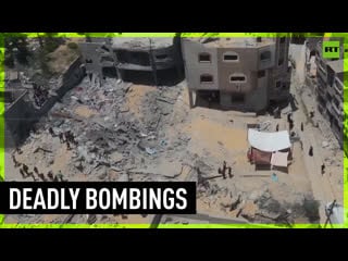 Drone footage shows israeli airstrike devastation in gaza