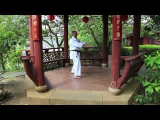 Kanryo higaonna sanchin kata in the chinese park in okinawa, 2019