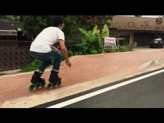 Tuk tuk skate skitching on powerslide kaze triskates urban inline skating in thailand