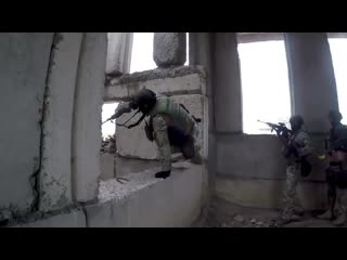 Pov gopro helmet cam footage of georgian special forces urban operations training