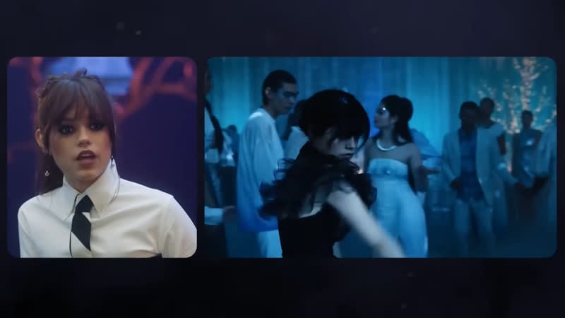 Дженна ортега и каст сериала реагируют на танец уэнсдэй