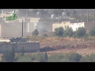 Syrian regime tank t 55 killed with konkurs atgm