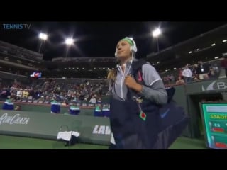 Vika and zhang shuai close out the night at @bnpparibasopen!