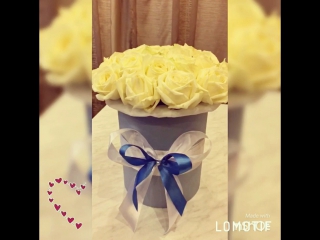 Тубус с белыми розами💐🎁🌹❤️