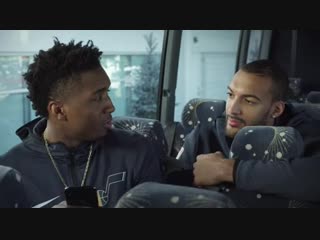 It is ok to be a cat guy commercial staring donovan mitchell, rudy gobert, and ricky rubio