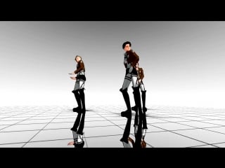 (進撃の巨人)【farlan, levi, eren danger】mmd ♡