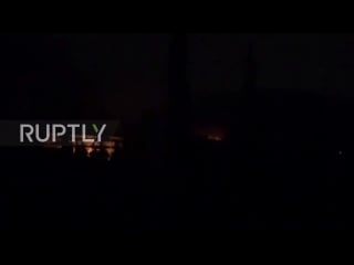 Syria footage captures large explosions at syrian military base in hama