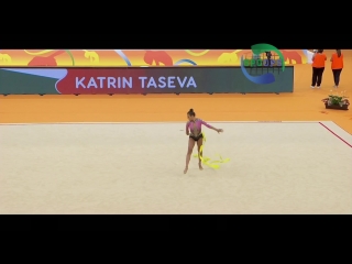 2018 european rhythmic gymnastics ball and ribbon routine katrin taseva художественная гимнатика