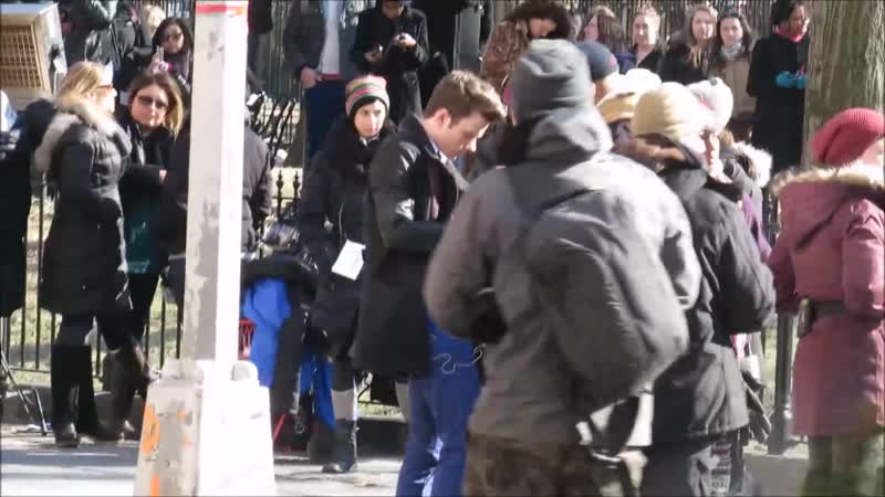 Bts of darren criss, chris colfer, chord overstreet lea michele filming in nyc