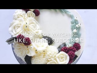 Buttercream white christmas wreath cake how to make by ol
