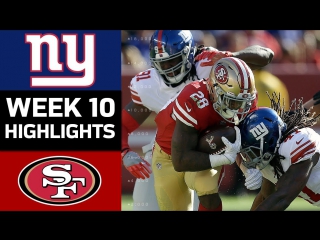 Giants vs 49ers nfl week 10 game highlights