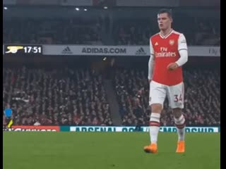 Shirt off and straight down the tunnel for club captain xhaka after being jeered off the pitch by his own fans