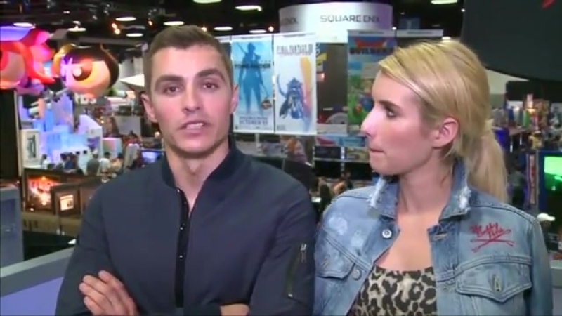 Emma and dave are interviewed at comic con signing