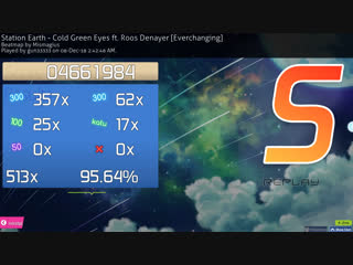 Osu! station earth cold green eyes ft roos denayer everchanging fc 0 miss