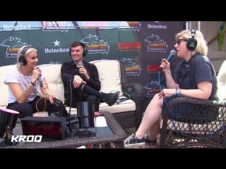 Kat corbett talks with pvris at the kroq coachella house