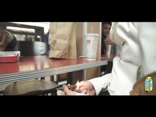 Lil pump smokes a backwood in jack in the box