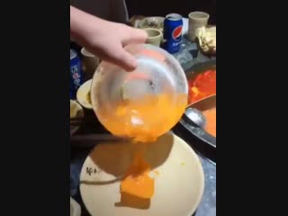 Ice absorbing the oil and comes off in pieces