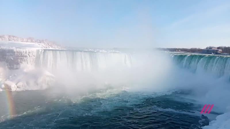 Замерз водопад ниагара