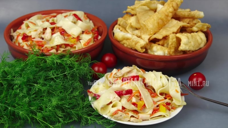 Ел бы каждый день! #деньдозарплаты ⁄ домашняя лапша с курицей + хворост на десерт