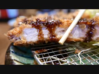 Japanese food fried pork cutlet tonkatsu tokyo japan