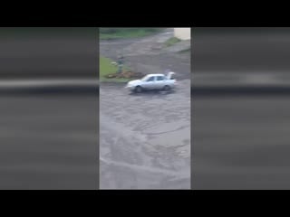 Подъехал на приоре и молча снял кашпо с цветами