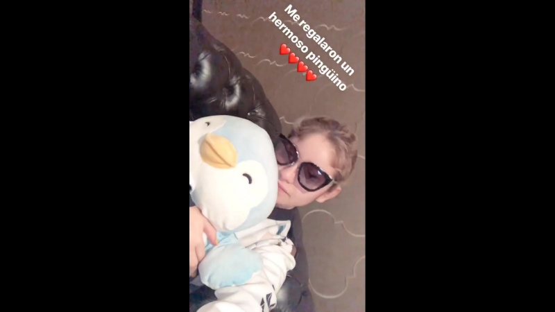 Кароль обнимается со своим пингвином