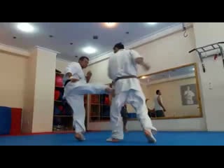 Araslan dzhafarov and salahat hasanov training sparring shinkyokushin