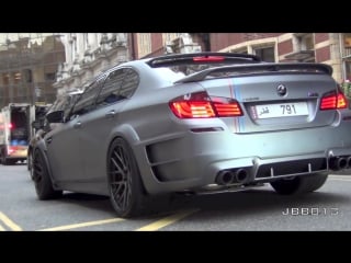 Arab hamann bmw m5 f10 w akrapovic exhaust start and driving scenes