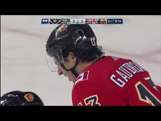 Gotta see it johnny gaudreau skates through entire kings team, feeds sean monahan