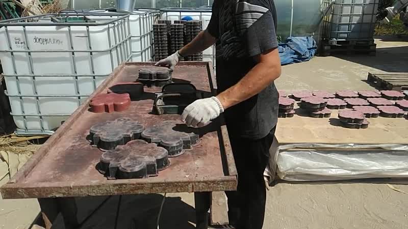 Изготовление тротуарной плитки (брусчатки), весь процеcc