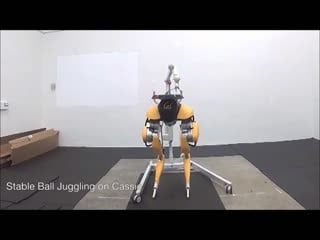 Bipedal robot cassie cal juggling a ball