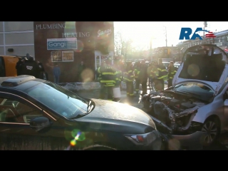School bus crash injures eight people in brooklyn