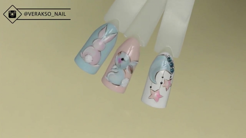 Зайчики на ногтях рисунки на ногтях гель лаком дизайн ногтей