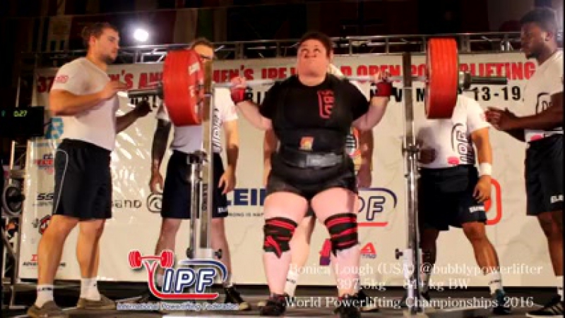 Bonica lough just squatted the biggest of all women at the ipf world open powerlifting championships! she squatted an easy 297 5