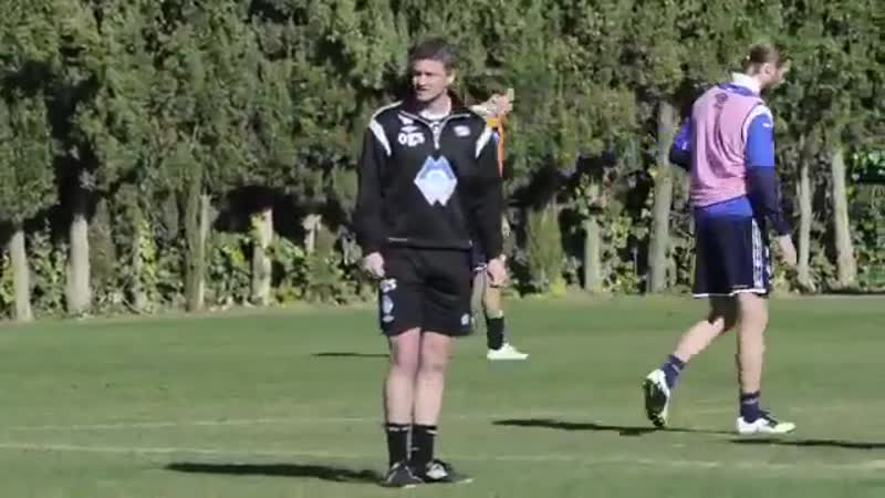 A clip of ole gunnar solskjaer in training with molde