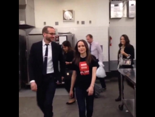 Time to thrive here is ellen page backstage getting ready for her speech!no sound all credit goes to kelly bush novak