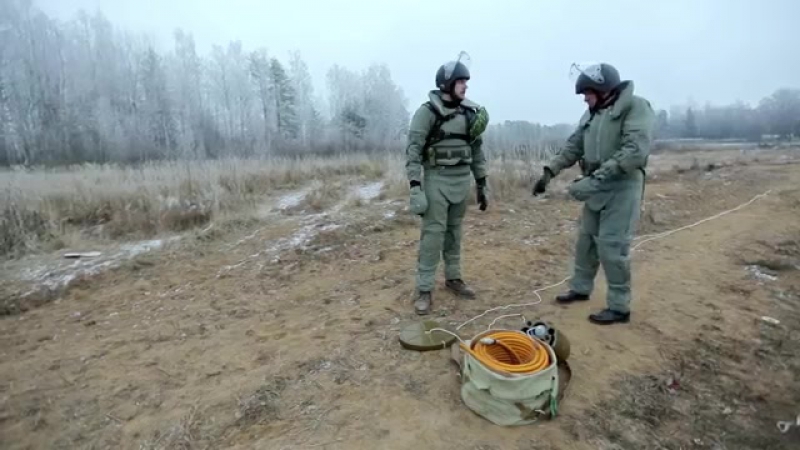 Заряд разминирования тропа в действии