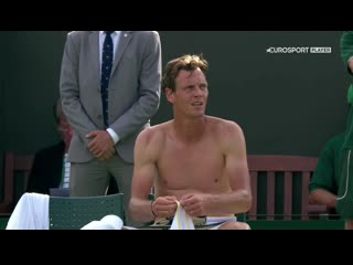 Tomas berdych shirtless shirt change