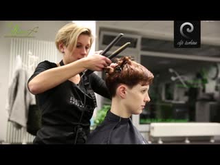 Medium wavy hair to short pixie haircut | porn makeover by jacky