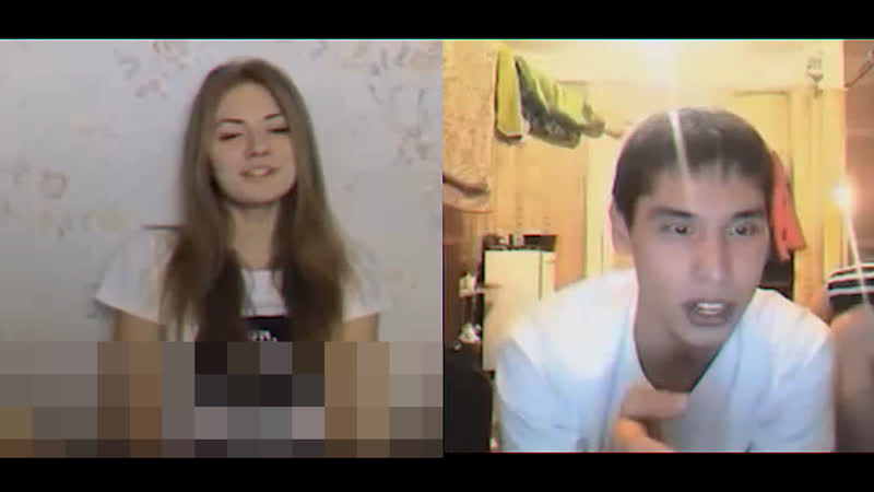 Девушка мастурбирует в чате / пранк