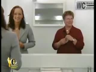 Womens public bathroom toilet prank hidden camera