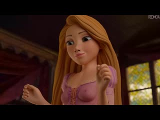 Rapunzel footjob; foot fetish; masturbation; cum; tits view; cute girl; 3d sex porno hentai; (by redmoa) [disney; tangled]