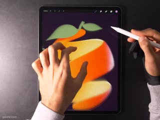 Orange drawing proccess by gal shir