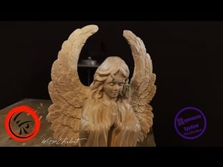 Woodcarving angel timelapse