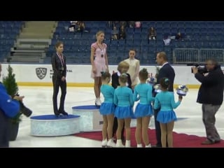 24th ondrej nepela memorial 2016 victory ceremony ladies