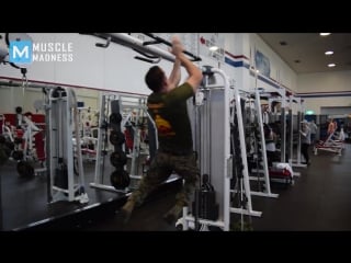 Super soldier in army gym michael eckert muscle madness