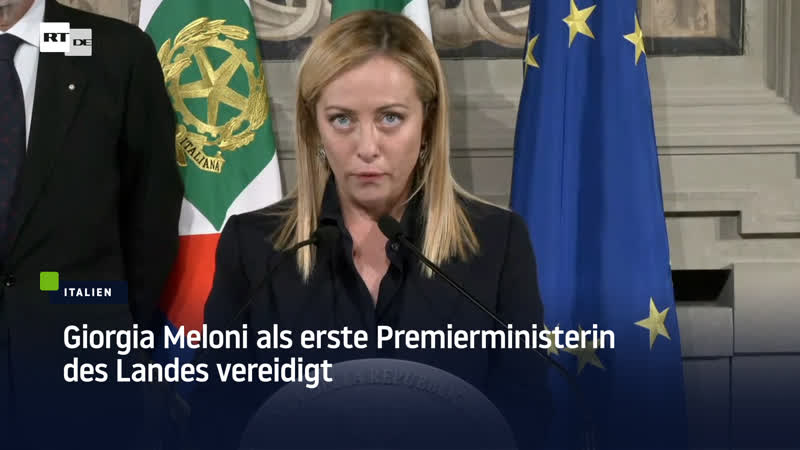 Giorgia meloni als erste premierministerin des landes vereidigt